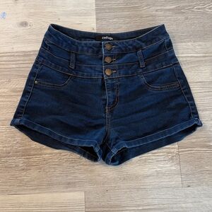 Refuge High Waisted Shorts Deep Blue Size 4